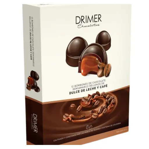 Caja de bombones cafe y ddl drimer x12